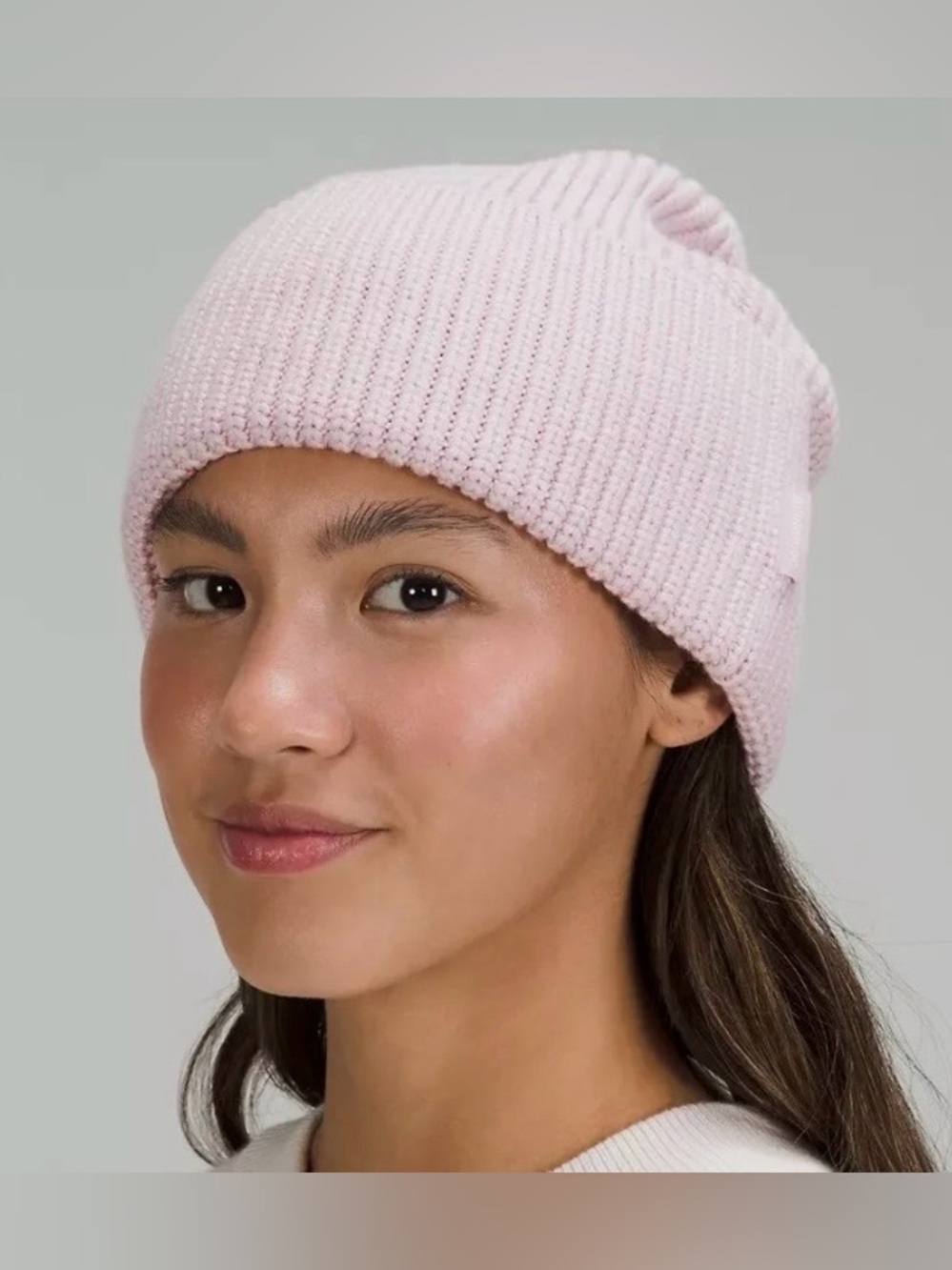 Lululemon Ribbed Merino Wool-Blend Knit Beanie in Porcelain/Dusty Pink